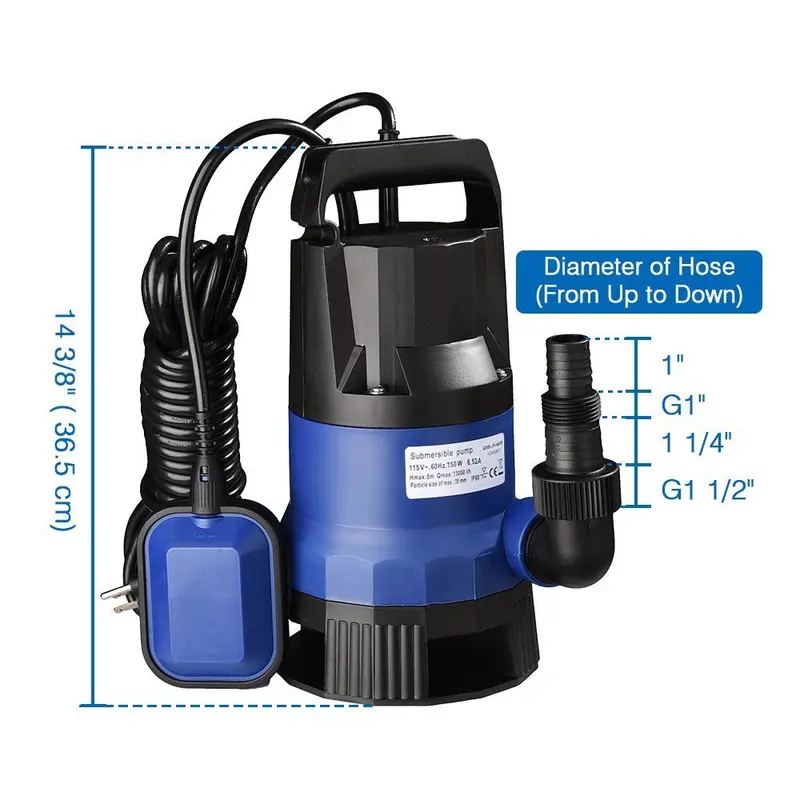1 HP Submersible Sump Pump for Basement Flood Prevention & Drainage – Durable 110V Utility Pump TP01074