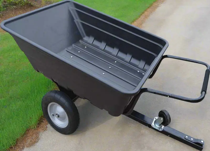 10-Cubic-Foot Poly ATV Dump Cart — 650 LB Capacity Lawn & Landscape Trailer with Pneumatic Tires | ATVC