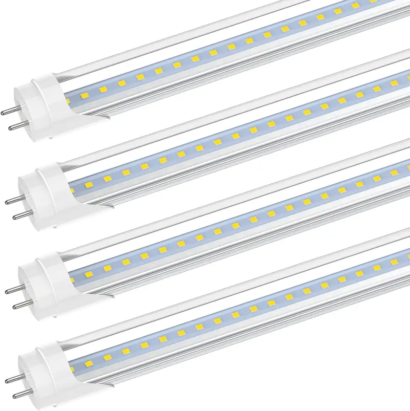 10-Pack Clear T8 LED Tube Lights (4FT, Double-Pin) – Energy-Efficient Fluorescent Replacement