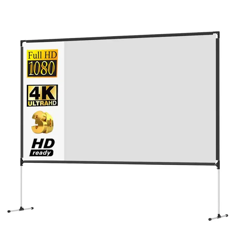 100-Inch Portable Projector Screen with Integrated Stand and Quick Setup