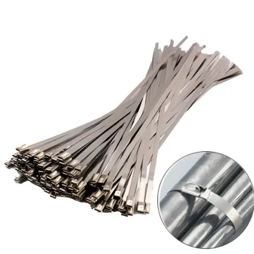 100-Pack Stainless Steel Cable Ties – 15.75 Inch Heavy-Duty Metal Zip Ties for Marine, Auto & Industry
