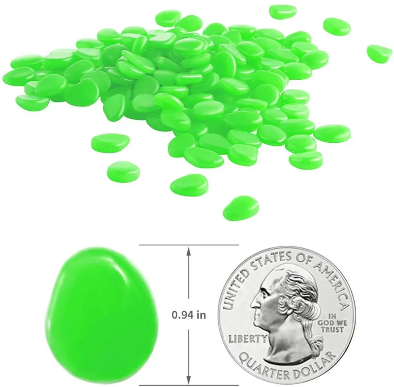 100-Piece Glow-in-the-Dark Landscape Pebbles – Phosphorescent Garden Stones for Path Edging, Flower Beds, and Nighttime Décor