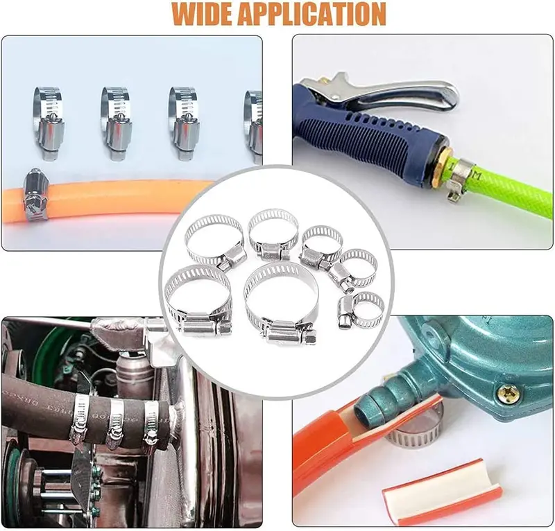 100-Piece Stainless Steel Adjustable Hose Clamp Set | S1169