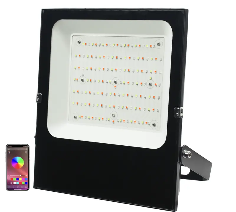 100W WiFi-Enabled RGB+CCT Flood Light — App & Voice-Controlled Smart Outdoor Lighting