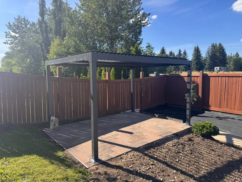 10×13-Foot Aluminum Louvered Pergola – Adjustable Shade Gazebo with Modern Slatted Roof (1030608)