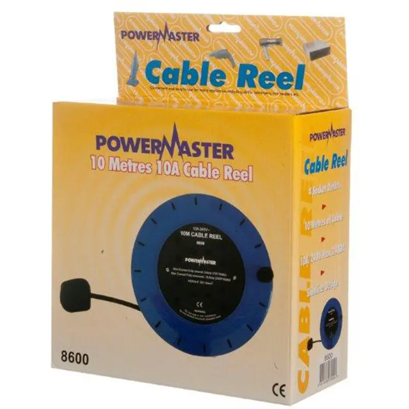 10A 4-Gang Cassette Cable Reel – 10-Metre Rewindable Power Hub