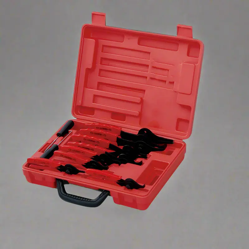 11-Piece Snap Ring Plier Set – Internal & External Retaining Ring Tools in Blow-Mold Case J0013B