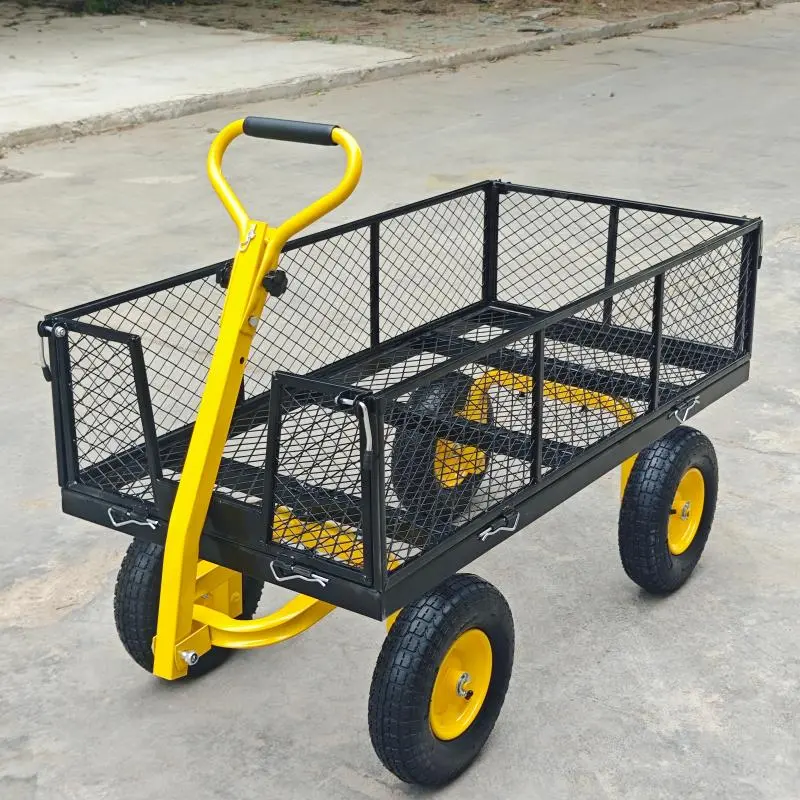 1100 lb Garden Utility Cart with Steel Mesh Sides & 15″ Pneumatic Tires – GC1380