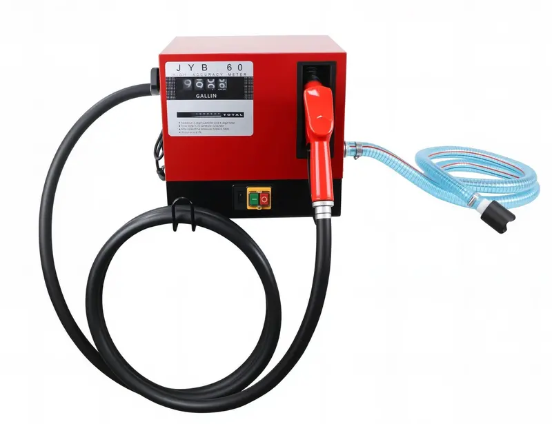 110V Diesel Transfer Pump – 60L/Min Flow Rate with Nozzle, Hose Kit, and Pressure Gauge