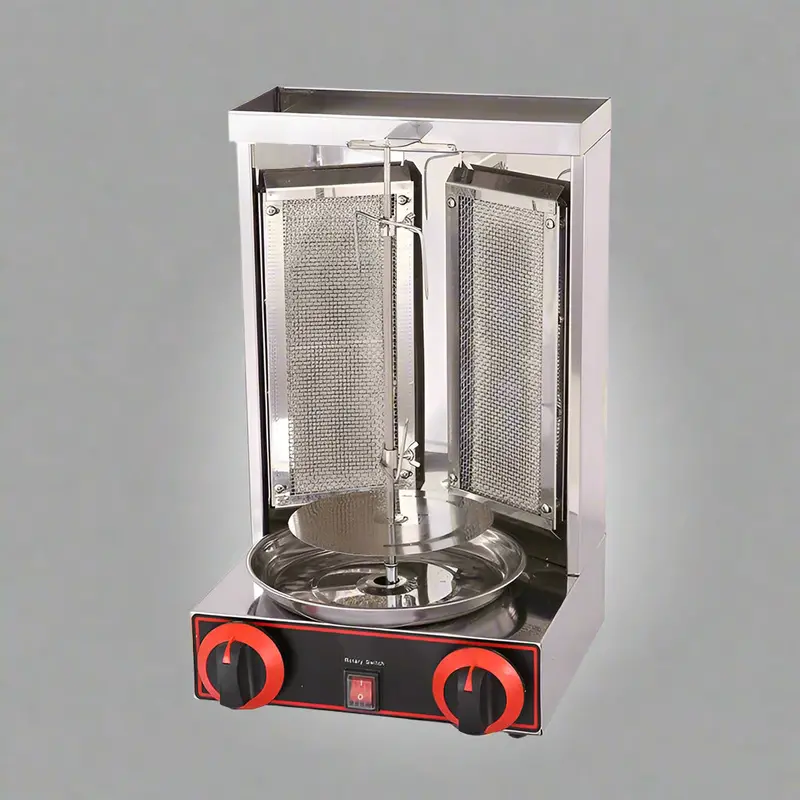 110V Stainless Steel Shawarma Machine – Dual-Burner Kebab Grill | SKU S1294