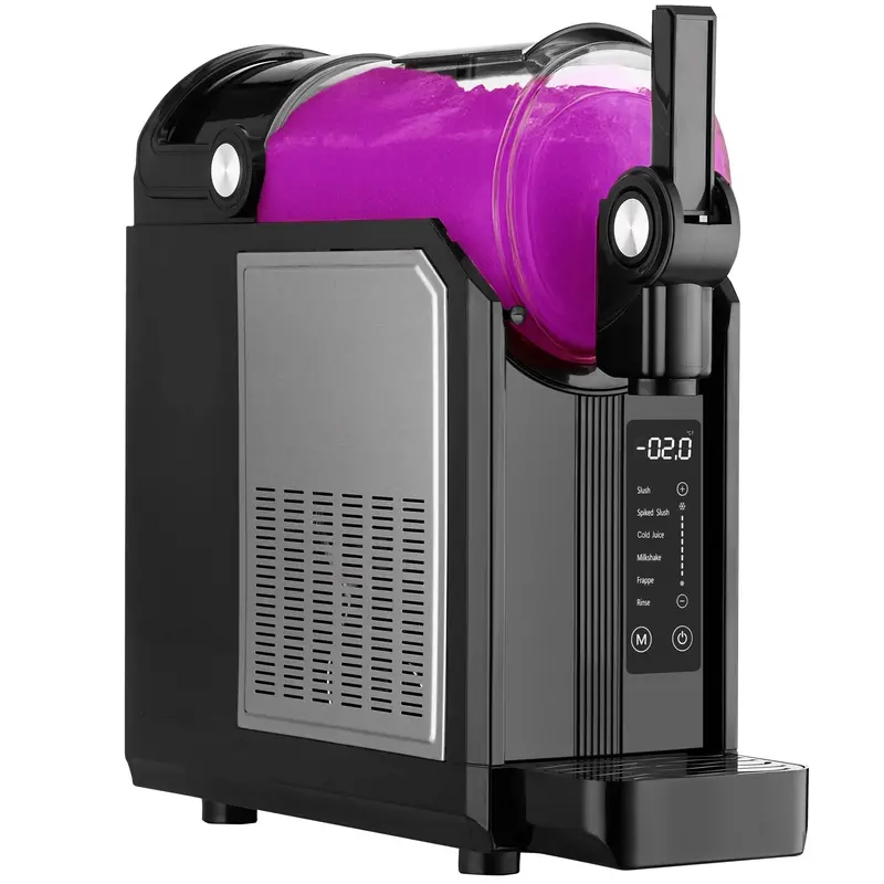 110V Stainless Steel Slushie Maker (1.5L) with Auto-Clean Cycle and Ergonomic Dispensing Tap