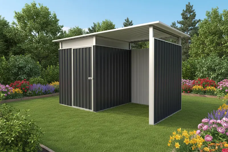 11×6-Foot Metal Garden Storage Shed – Reinforced Roof, Weather-Resistant Steel Workshop or Garage