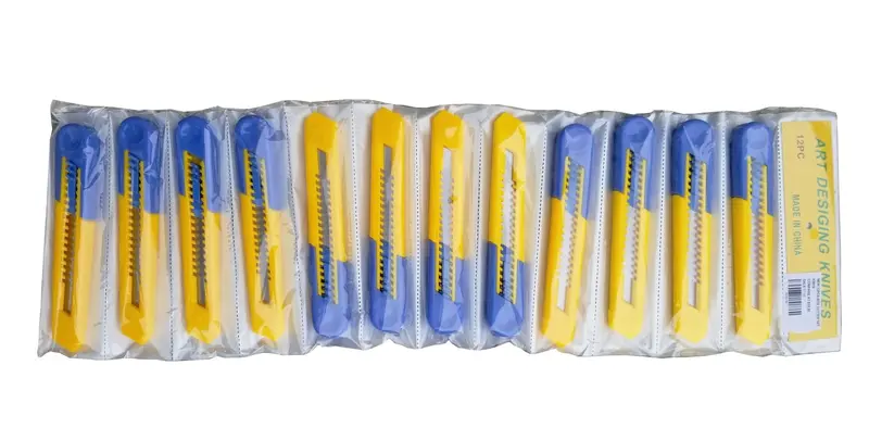 12-Blade Utility Knife Set – Snap-Off Heavy-Duty Replacement Blades for Box Cutters (K0019)