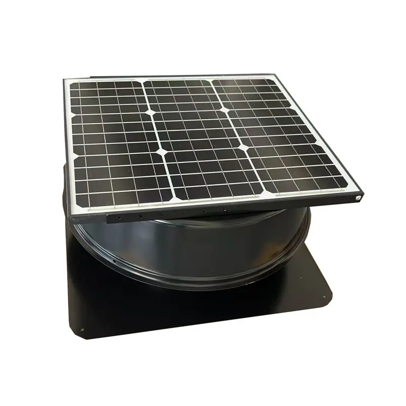 12-Inch Solar-Powered Roof Vent Fan – 2200 CMH Airflow with Thermostat & Remote Control, Galvanized Housing (ZX320)