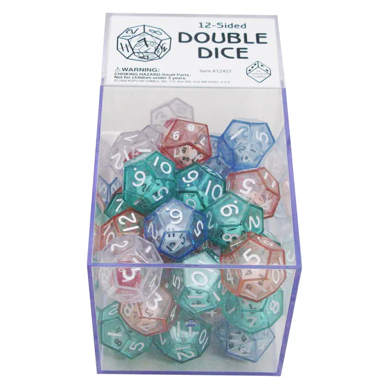 12-Sided Double Dice Adventure – Koplow Games 40-Pack Probability & Math Game Kit
