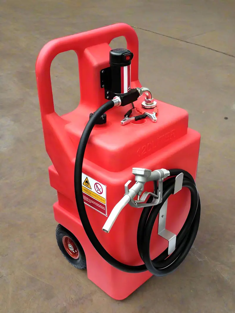 120L Portable Fuel Transfer Tank – Dual-Power Options: Hand Crank or 12V Electric Pump