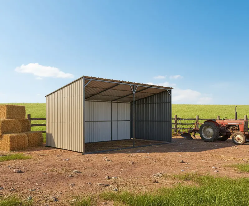 12×20 Ft All-Metal Cattle Shelter – Durable Livestock Shed for Outdoor Animal Housing (MS1220L)