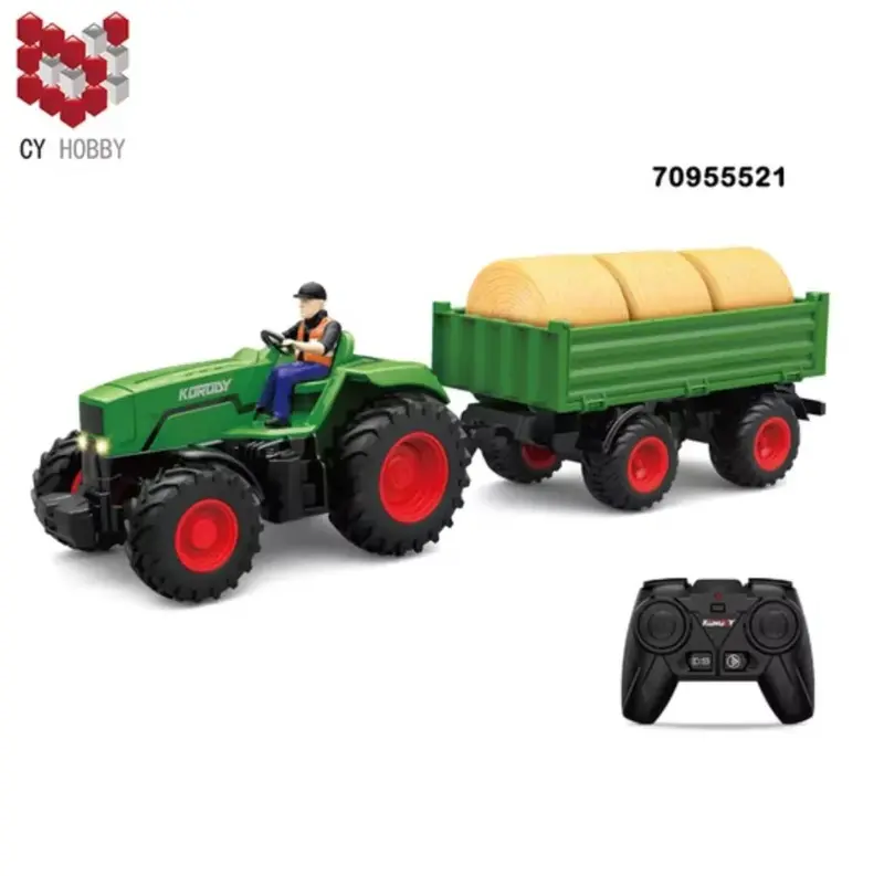1:24 Scale 6-Channel RC Farm Tractor with Trailer – 2.4GHz Remote-Controlled Toy for Kids and Adults (Model 712935)