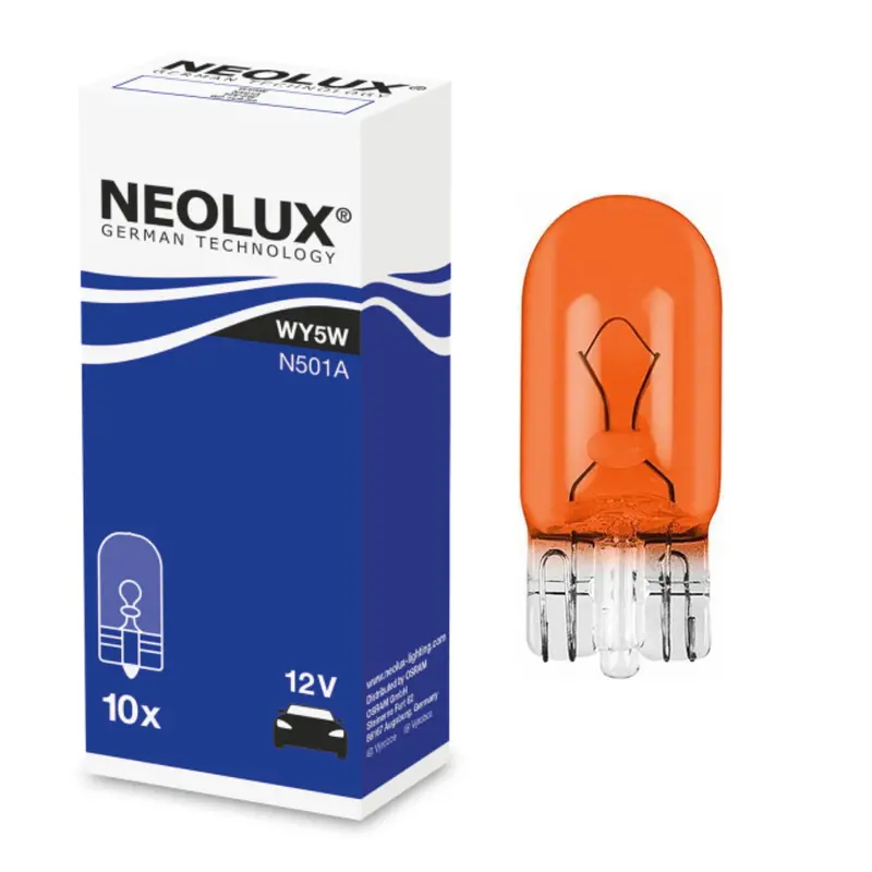 12V Capless T10 Amber LED Bulb – 5W Output, Pack of 10