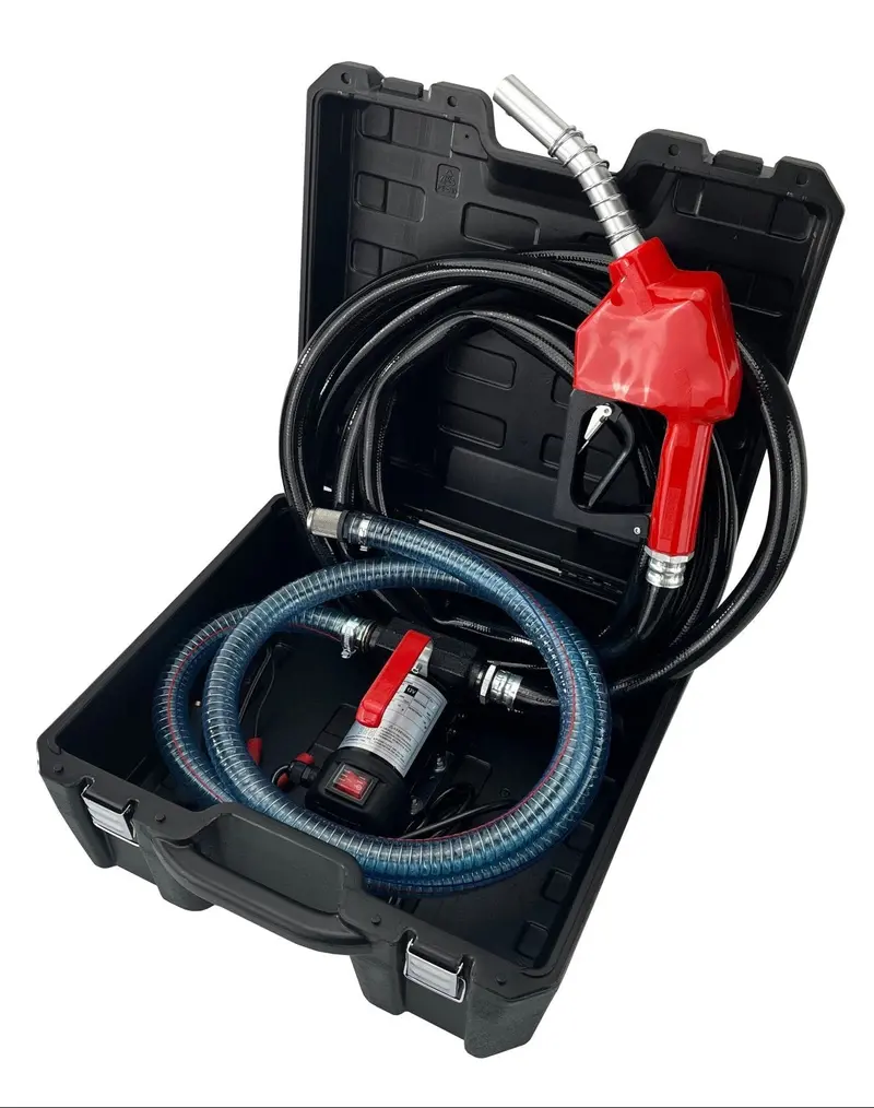 12V Diesel-Only Fuel Transfer Pump – 10 GPM Auto-Nozzle System, 1/4 HP (DCFD40B)