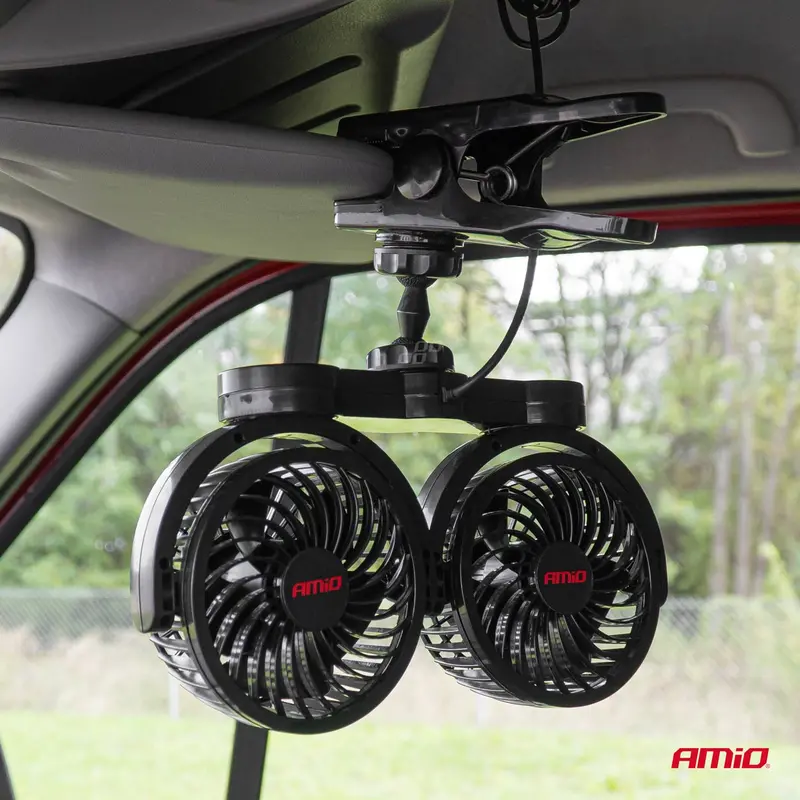12V Dual-Fan Cooling Unit – Adjustable Clip Mount