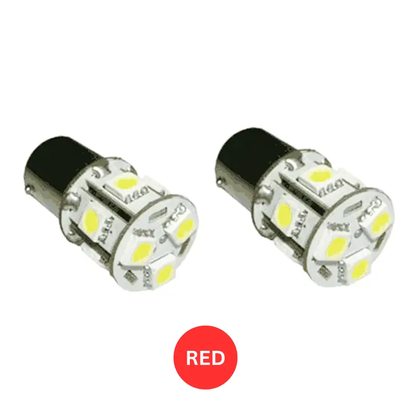 12V Red BA15s LED Bulb – P21W / No. 382 Single-Contact Replacement Lamp
