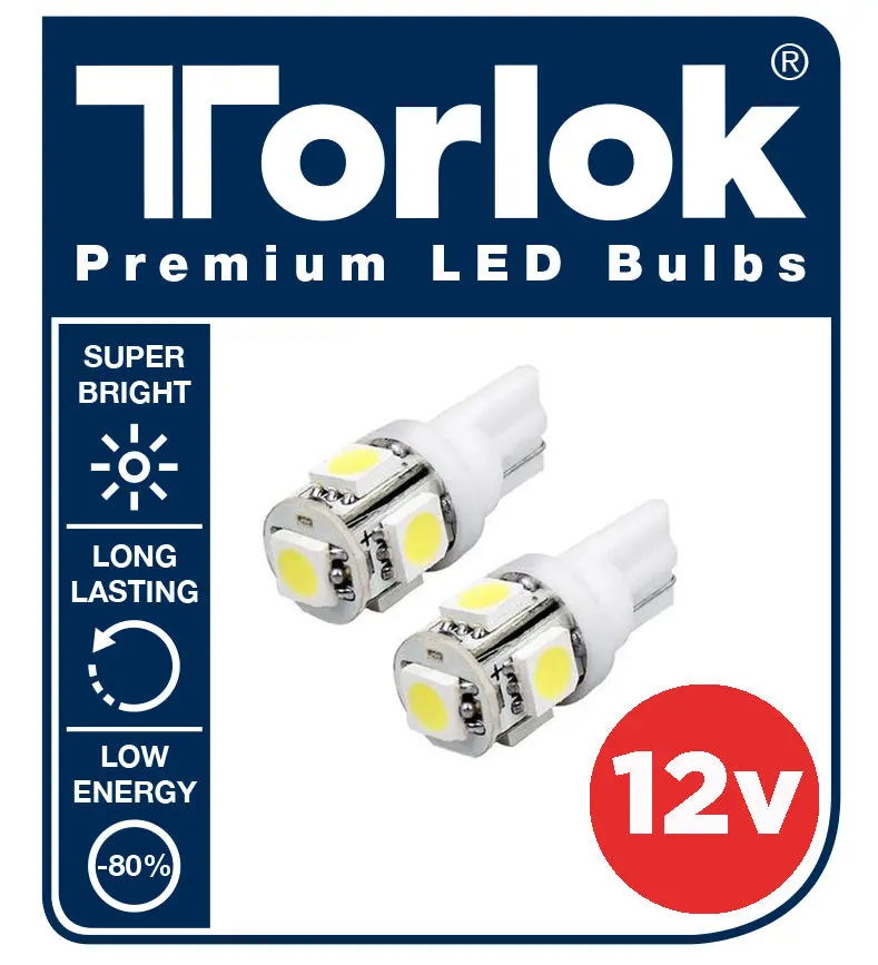 12V T10 LED Parking Light Bulbs – 2-Pack