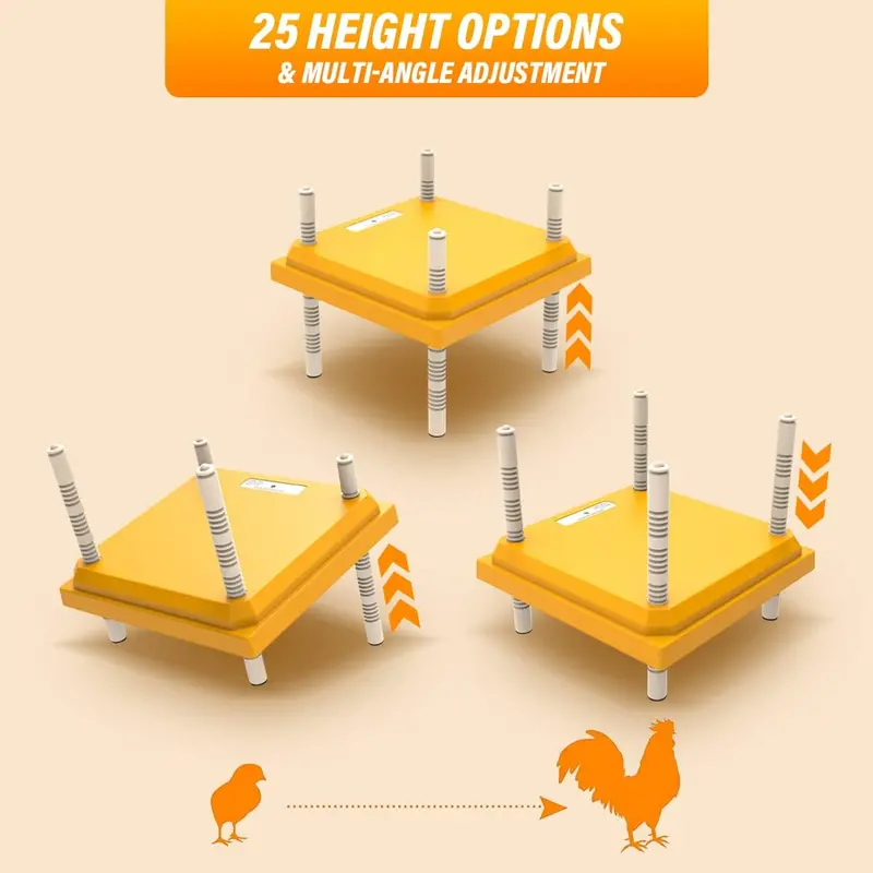 12″x12″ Adjustable Poultry Brooder Heater Plate – Safe, Height-Configurable Heat Source for Chicks and Ducklings (SCCH22307)