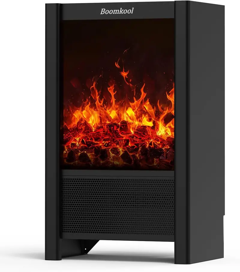 1500W Portable Electric Fireplace Heater – Realistic 3D Flame Effect, Remote Control & Energy-Saving ECO Mode