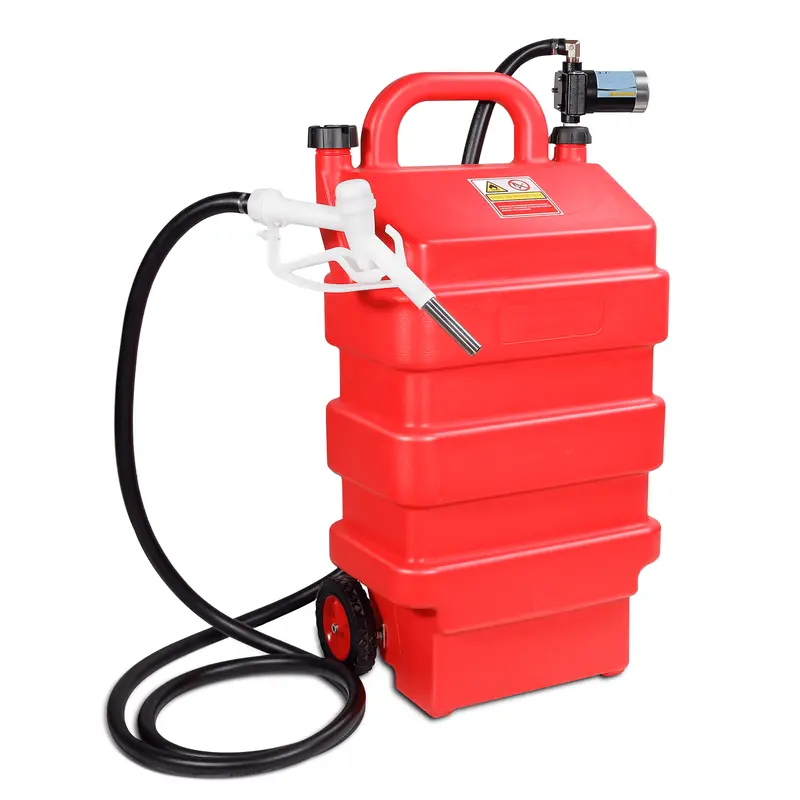 16-Gallon Portable Fuel Transfer Caddy – 12V Electric Pump, 3.7 GPM, Wheeled Diesel/Gas Tank (YHM60G)