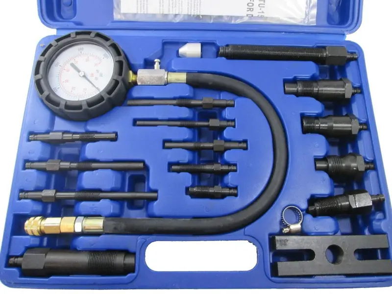 16-Piece Diesel Compression Tester Kit – Professional Engine Diagnostic Tool for Accurate Cylinder Testing G1011