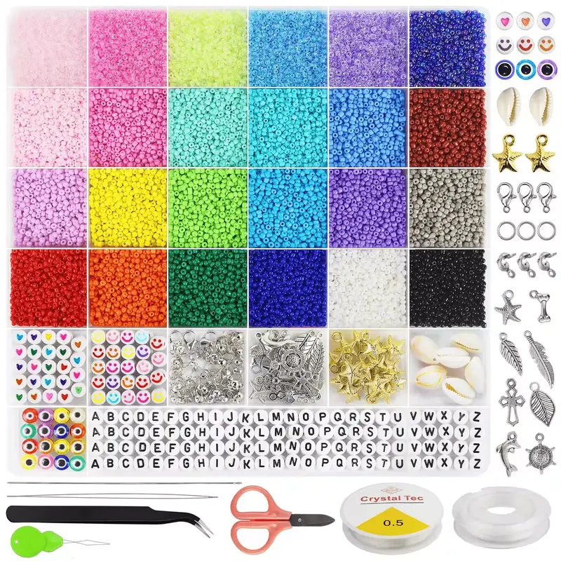 16,800-Piece Jewelry Making Craft Kit – 24-Color Beading & Design Set for Creative Projects