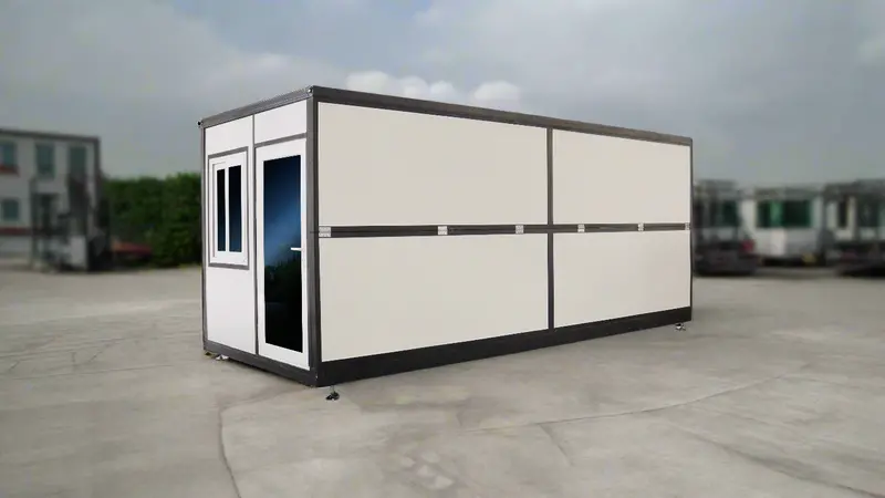 20-Foot Folding Insulated Office Container – Modular Mobile Workspace with Windows and Locking Door