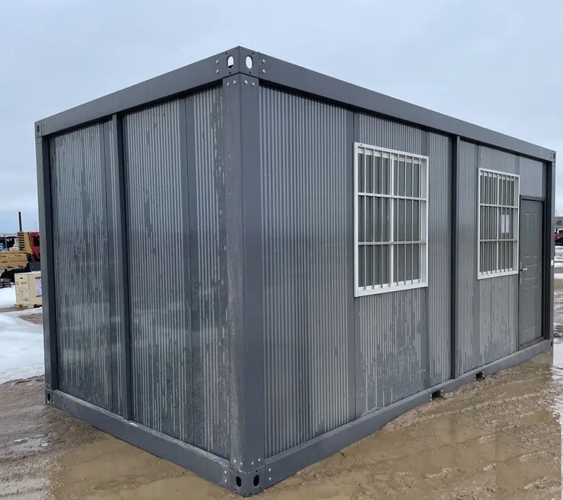 20 ft × 10 ft Insulated Mobile Office Container – Weatherproof Portable Workspace with Secure Entry