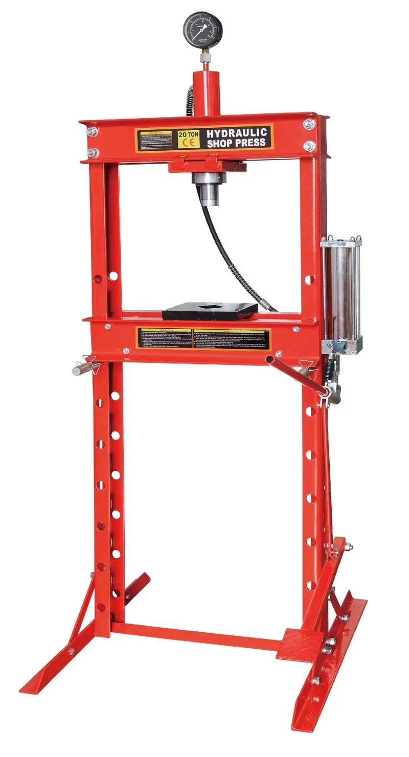 20-Ton Hydraulic Shop Press – Floor-Mounted Industrial Press with Pressure Gauge & Foot Pedal SP09008