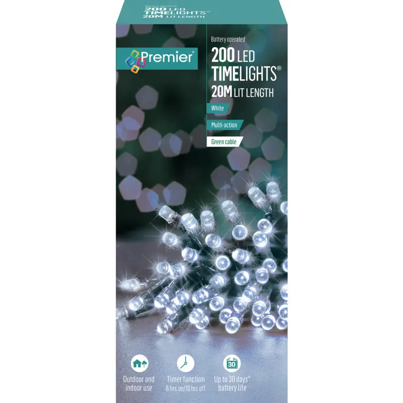 200-LED Battery-Operated Timed Fairy Lights – Warm White