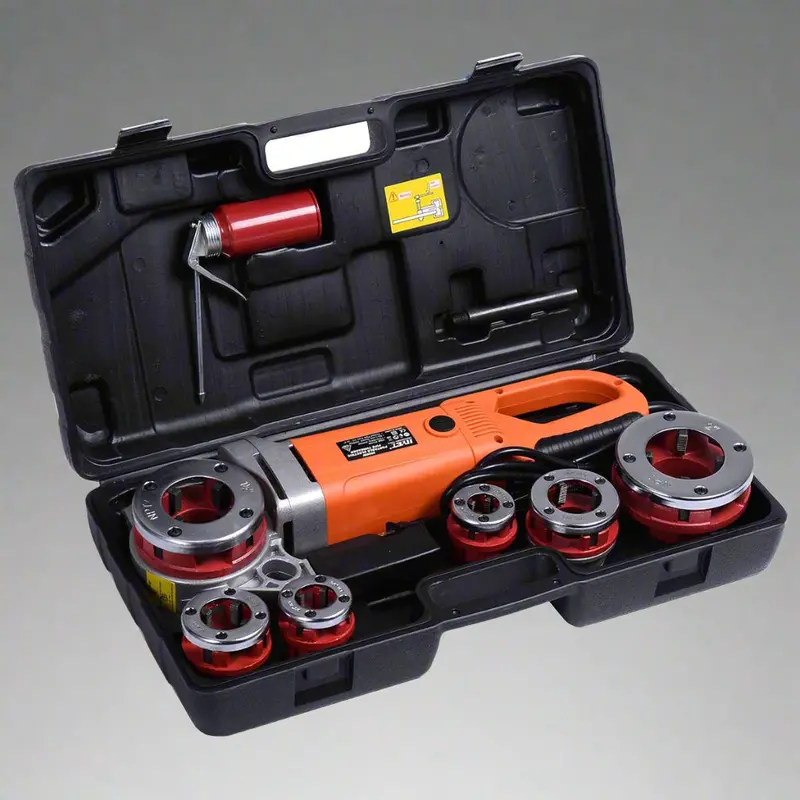 2000W Portable Pipe Threading Machine: Includes Six Dies (1/2″–2″) for Steel & Plumbing Applications