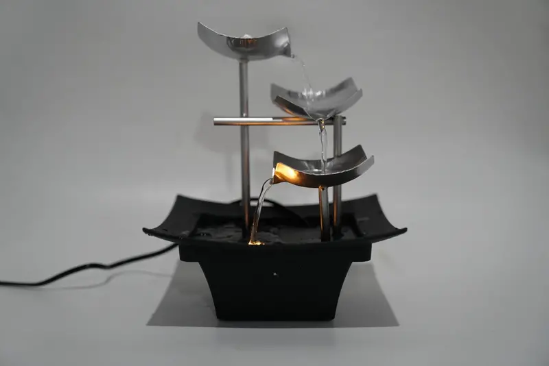 21-Inch Indoor LED Water Fountain – ETL-Certified Tabletop Fountain with Quiet Pump and 6-Foot Power Cable