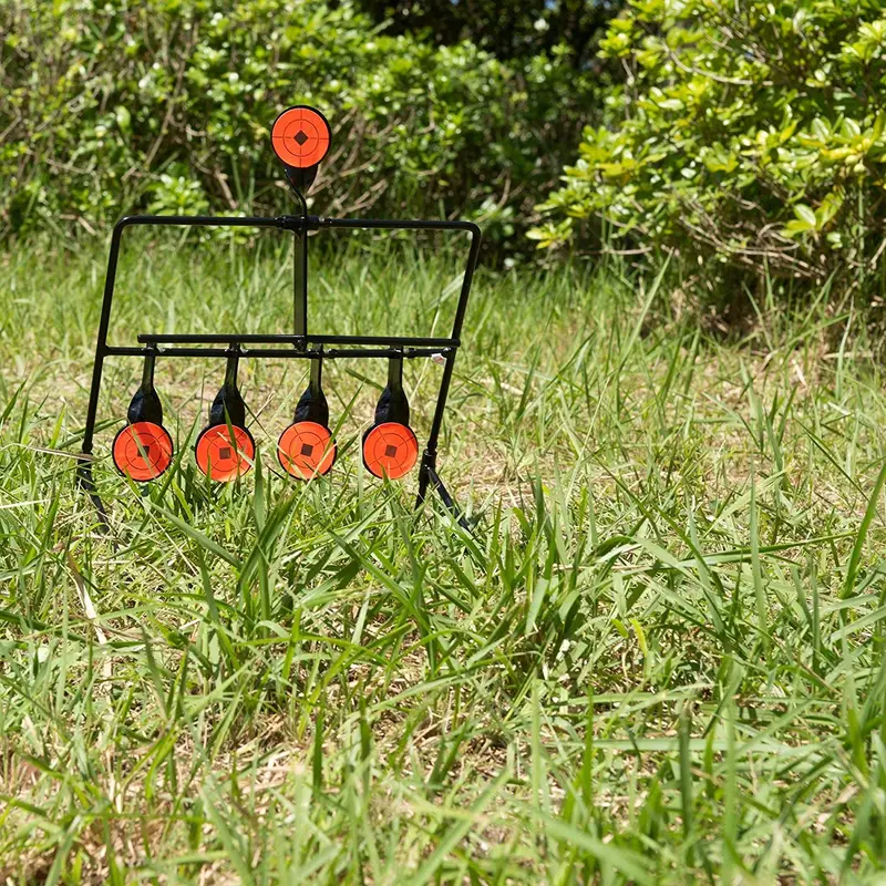 .22 Caliber Auto-Reset Shooting Target: Durable Steel Plinking Stand for Air Guns & Rimfire Practice