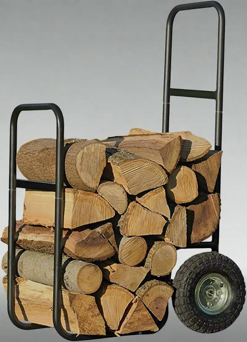 220 lb Capacity Firewood Log Cart – Heavy-Duty Wheeled Wood Carrier | TC4831