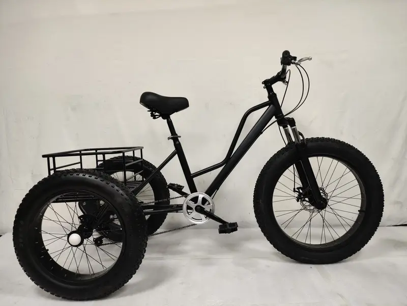 24-Inch Fat-Tire Adult Tricycle – Stable 3-Wheel Cruiser with Extra-Wide Tires