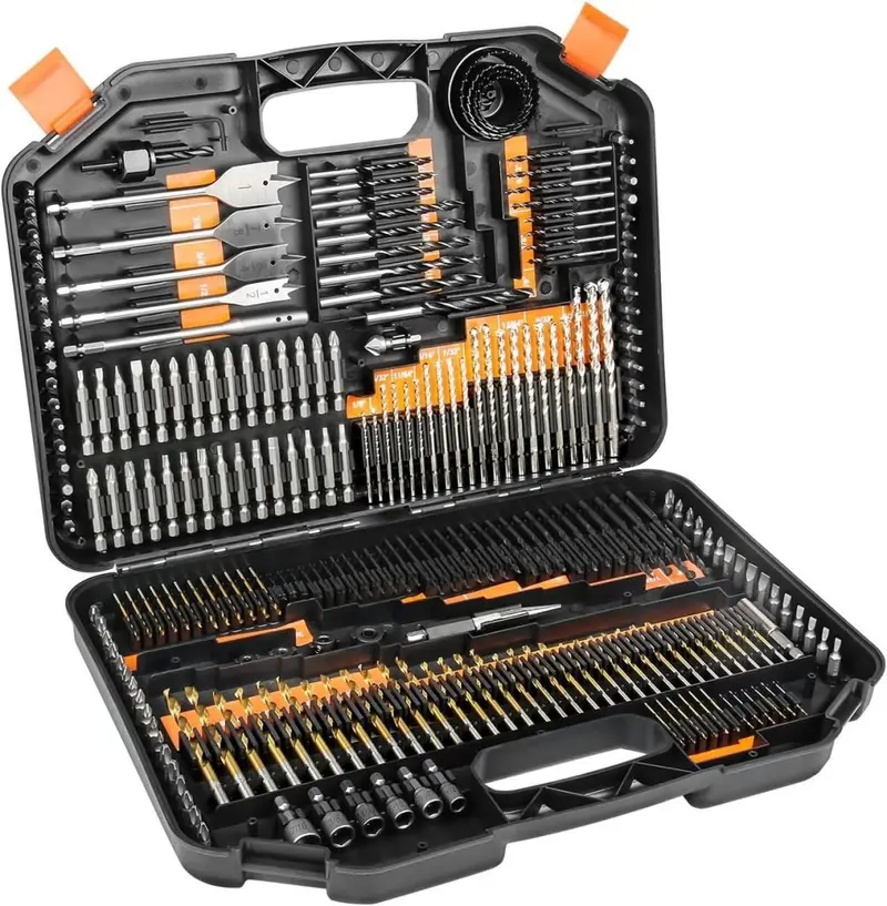 246-Piece Multi-Material Drill Bit Set for Wood, Metal, and Masonry Projects