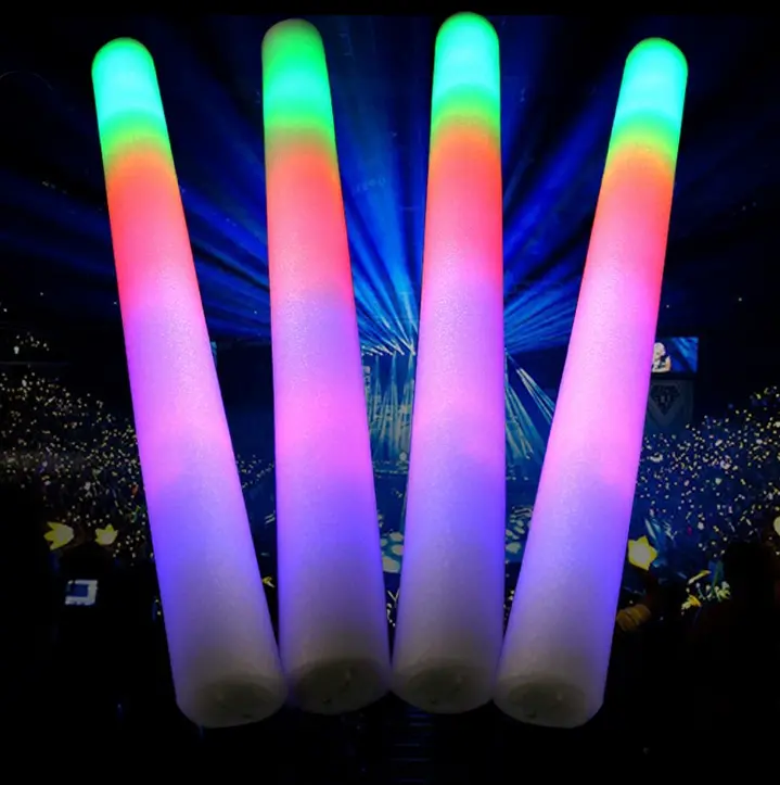 3-Pack Foam LED Glow Sticks – 3-Mode Light-Up Party Accessories (JXGS40)