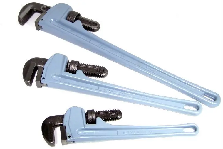 3-Piece Aluminum Pipe Wrench Set in 14″, 18″, and 24″ Sizes for Plumbing Jobs