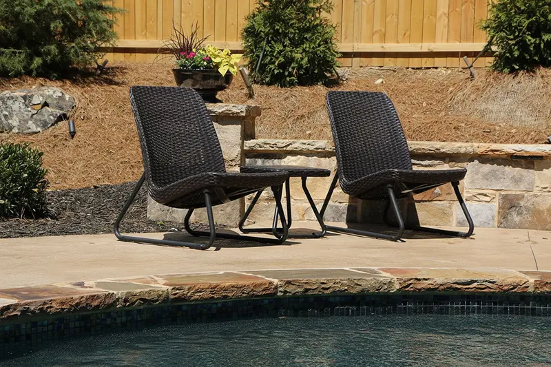 3-Piece Resin Rattan Patio Set – Includes Two Chairs and a Matching Side Table