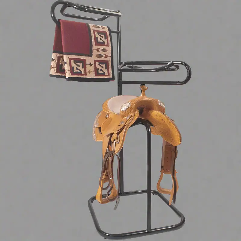 3-Tier Rotating Saddle Rack Stand – Portable, Heavy-Duty Horse Tack Organizer (Model 36201)