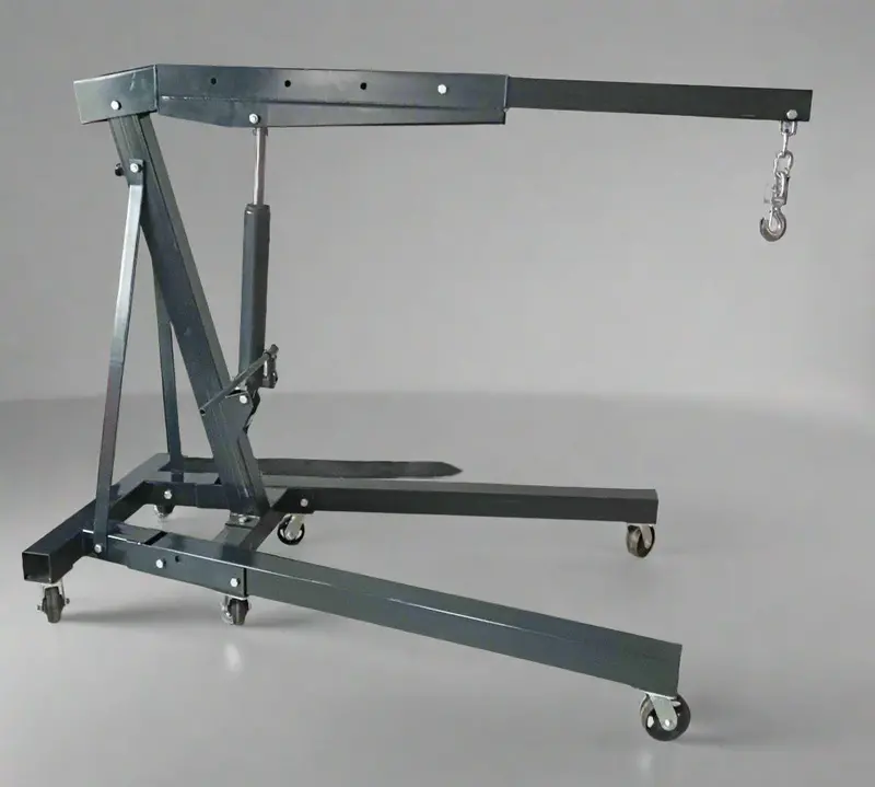 3-Ton Folding Hydraulic Engine Crane – Portable Shop Hoist for Engine Removal & Installation