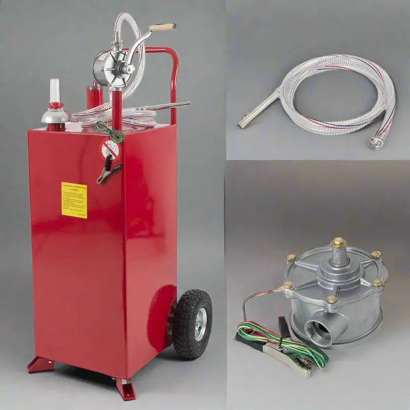 30-Gallon Portable Gas Caddy – Includes Manual Rotary Pump for Safe Fuel Transport (Model GC30)
