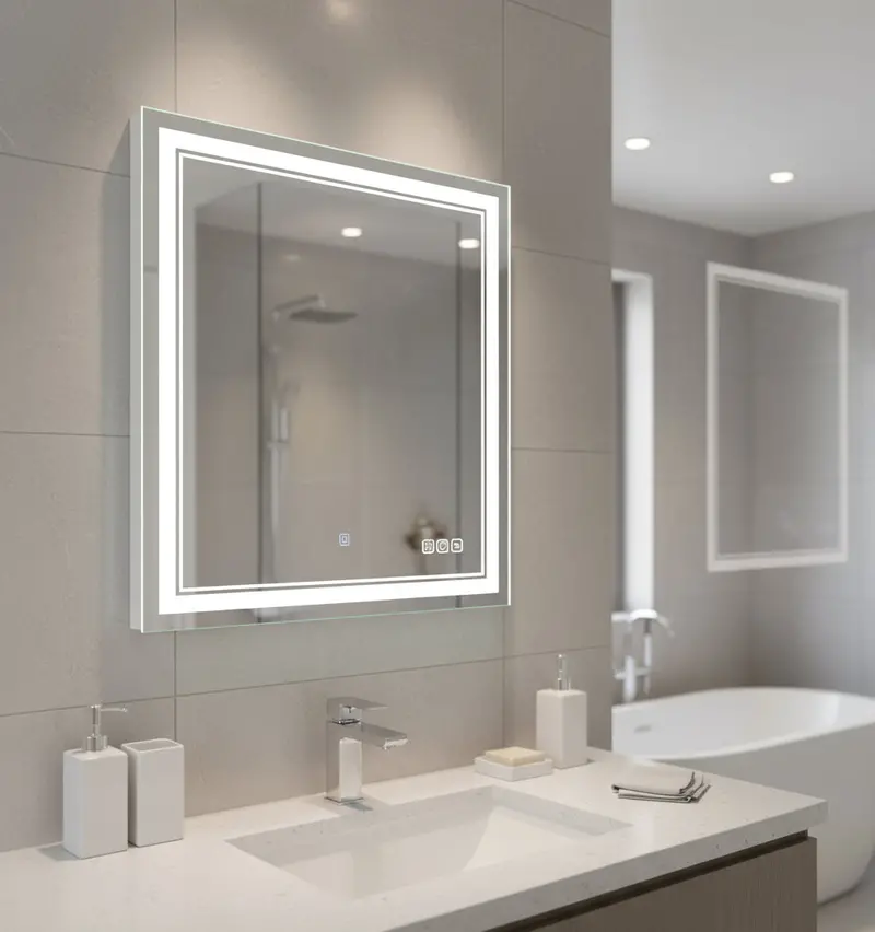 30 x 36 Inch LED Vanity Mirror with Anti-Fog Function — Wall-Mounted Bathroom Makeup Mirror (Model 115203)