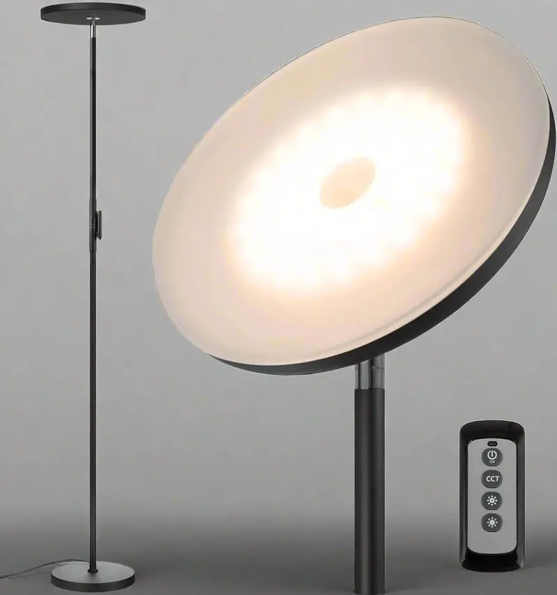 30W LED Floor Lamp – Modern Touch-Dimmable Standing Light with Remote, 3 Color Temperatures, 2400LM Output